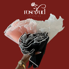 Floral Mesh Wrap with Pearl